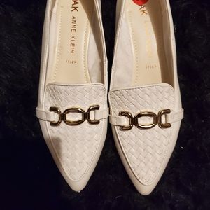 White work flats Anne Klein. Never worn